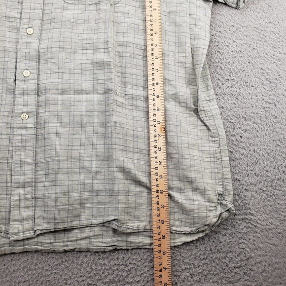 Izod Shirt Mens XXL Green Plaid Button Up Short Sleeve Golf Classic Collared - Picture 8 of 11